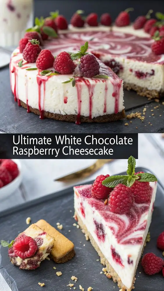 Ultimate White Chocolate Raspberry Cheesecake